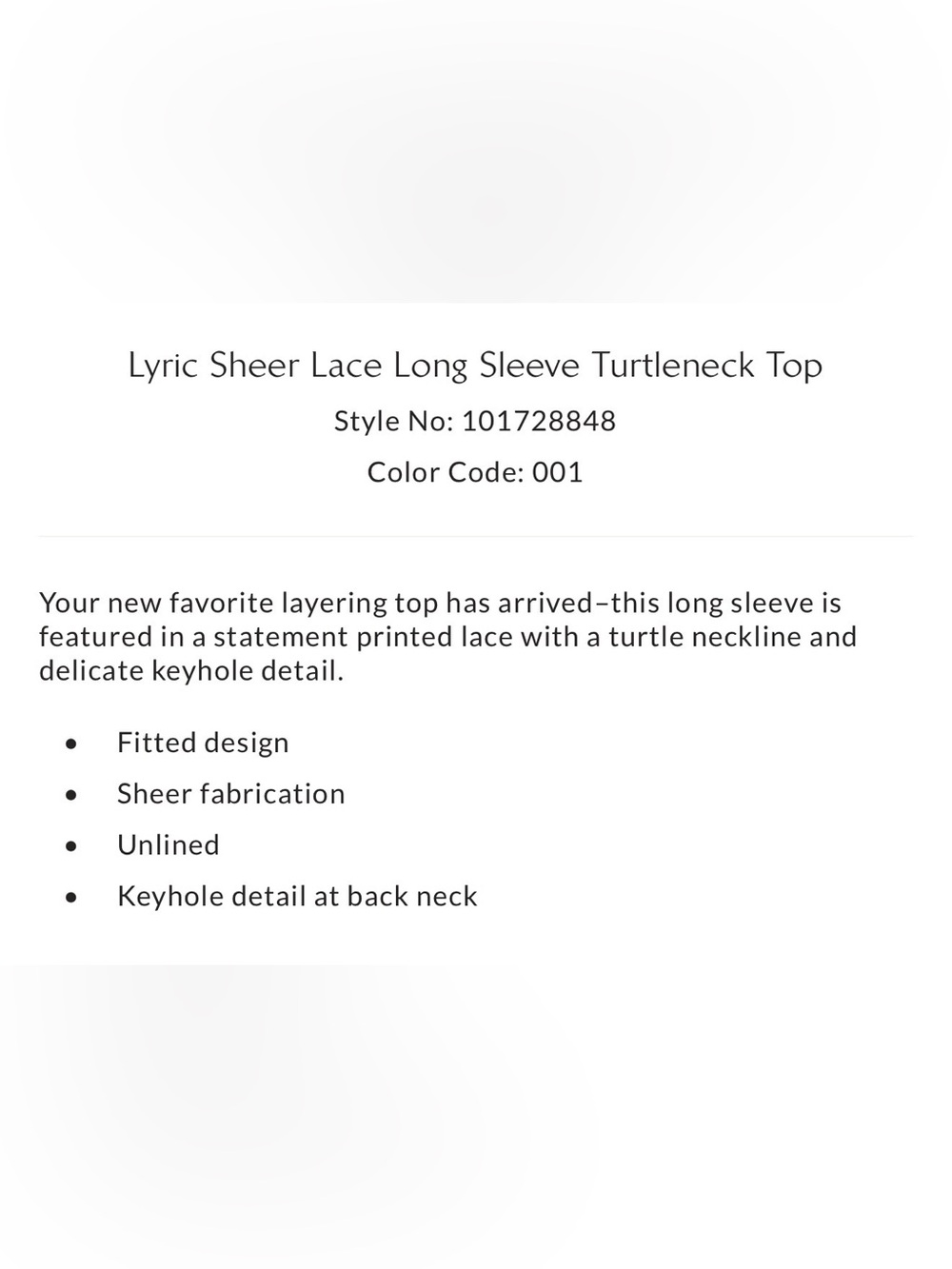 NWT Lyric Sheer Luxe Long Sleeve Turtleneck - Picture 5 of 6